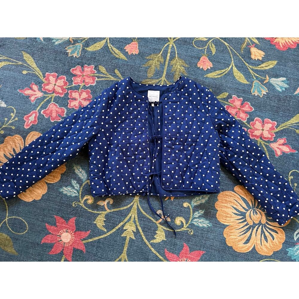 NWT Avec Les Filles Polkadot Quilt Tie Jacket Size XL - Picture 2 of 7